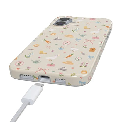Casely iPhone 16 Case | Hoppy Garden | Spring Things | Compatible with MagSafe | Classic Ultra Thin Design - color: Hoppy Garden | Spring Things, size: Iphone 16