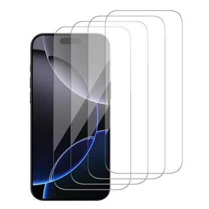 [4 Pack Glass Screen Protector Compatible for iPhone 16 Pro Max [9H Hardness]-HD Screen Tempered Glass, Scratch Resistant, Easy Install [Case Friendly] [Bubble Free] - size: iPhone 16 Pro Max