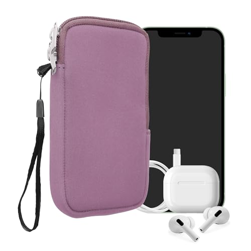 kwmobile Universal Phone Pouch Size XXL - 7" - Neoprene Smartphone Pouch with Zip - Water-Repellent Mobile Phone Case - Sleeve in Lavender - color: lavender, size: XXL - 7"