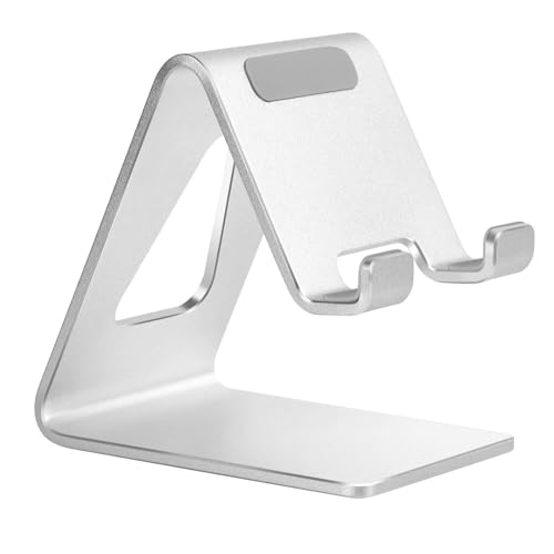 Aoviho Cell Phone Stand for Desk, Aluminum Phone Holder,Silver - color: Silver