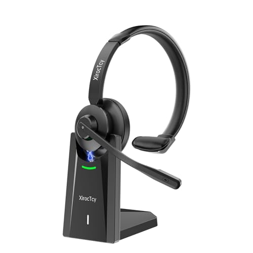 Wireless Headset with Mic for Work, Bluetooth Headset, Mic Clear Calls, Wireless Headphones with AI Noise Cancelling Microphone (Bluetooth 5.3 & Mic Mute), for Laptop (Without USB Dongle)