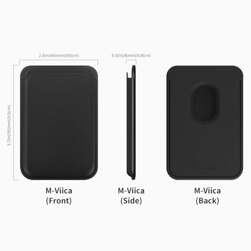 Sinjimoru Magnetic Card Wallet for MagSafe, Vegan Leather, Black - color: Black