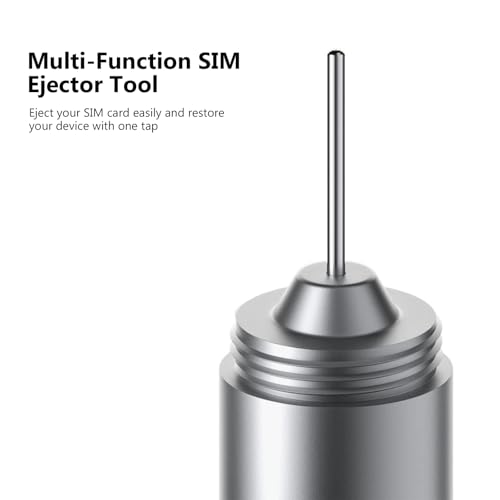 TENOC 2 in 1 SIM Card Tray Removal Tool with Cleaning Brush, Silver
