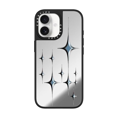 CASETiFY for iPhone 17 Case - Mirror Compatible with MagSafe | Reflective | 4.9 ft. Drop Protection | Chrome Sparkles - Graphite | Silver On Black - color: Chrome Sparkles - Graphite, size: Iphone 17 (6.3")