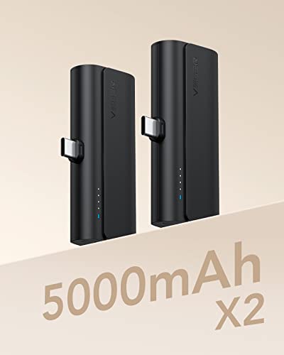 Small USB C Portable Chargers, 5000mAh Fast Charging Power Bank, 2 Pack