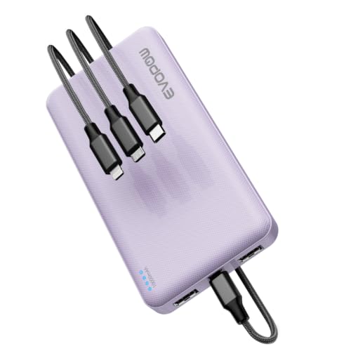 Portable Charger, 10000mAh Power Bank, Travel Battery Pack - color: Purple