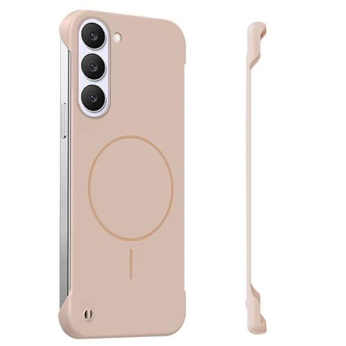 Frameless Case for Samsung Galaxy S23 Case 5G, Magnetic [Borderless Original Touch], with Mag-Safe, Ultra Lightweight Thin Slim Case, Anti-Fingerprint PC Hard Shell, Comfortable Feel (Gold) - color: Gold, size: S23