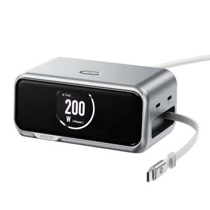 MOKiN 200W Charging Station with Retractable Cord, 6-Port Desktop Charger