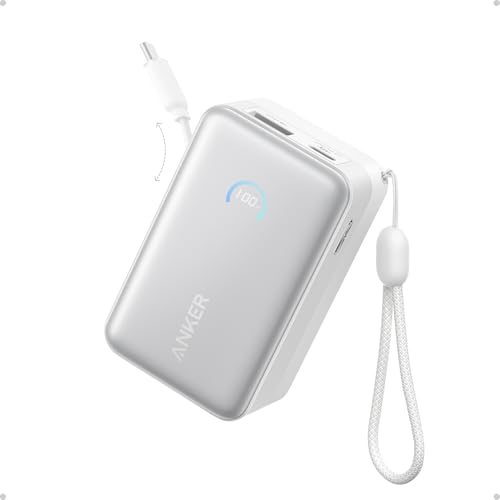 Anker Nano Power Bank, 45W 10,000mAh Portable Charger, iPhone Battery Pack (White) - color: White