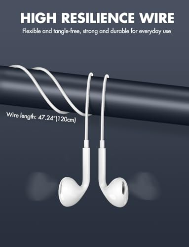Antool Wired Earbuds, 【Ultra Clear Calls & no Noise】 Earbuds Wired for iPhone 14/13/12/11/XR/XS/X/8/7/SE/Pro/Pro Max/Support All iOS System【2 Pack】