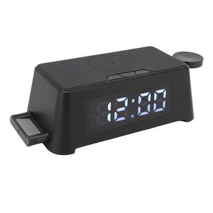 Clock Wireless Charging Station with Alarm Time Display for Phone Earbuds Wristwatch Efficient 6 in 1 Watertight Material: ABS Applicable Scene: Bedroom