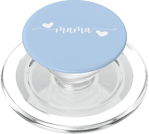 Cute Mama Lettering Hearts Mom Blue PopSockets PopGrip for MagSafe - style: Magnetic PopGrip