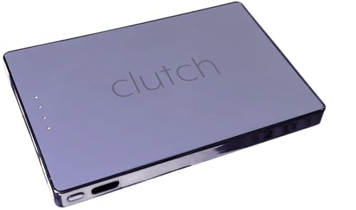 Clutch - Pro USB-C Portable Charger - Compatible with iPhone 15, 16, 17 & Android Devices - Power Bank Magnetic Battery - TSA Travel Approved - USB Rechargeable - Built-in Cable - 5000 mAh - 3.7oz - color: Lavender