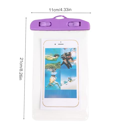 Waterproof Cell Phone Pouch Transparent Touchscreen Phone Holder | Water Play Cellphone Bag for Beach Cruise Vacation Running Camping Swimming Cycling Kayak Diving Travel - color: Purple