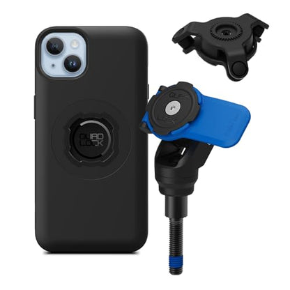 Quad Lock Handlebar Clamp Motorcycle Phone Mount with Vibration Dampener and MAG Phone Case for iPhone 14 Plus - size: iPhone 14 Plus
