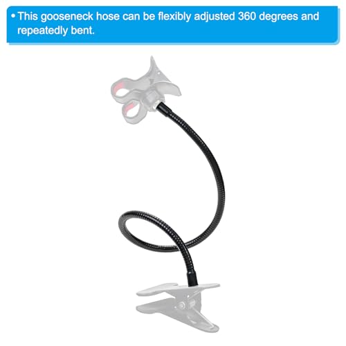 PATIKIL 16" Microphone Gooseneck, 5/8"-27 Thread Metal Universal Hose Flexible Arm Gooseneck Tube Extension for Multifunction DIY, Black - color: Black, size: 16"