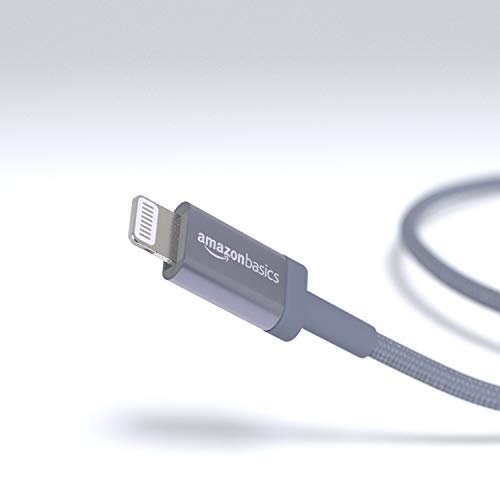Amazon Basics MFi Certified USB-C to Lightning Cable, Fast Charging with Power Delivery for Apple iPhone 14 Series, 13 12 11 X Xs Pro, Pro Max, Plus, iPad, 6 Foot, Dark Gray - color: Dark Gray, size: 6 ft