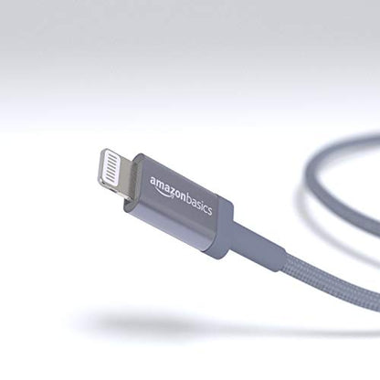 Amazon Basics MFi Certified USB-C to Lightning Cable, Fast Charging with Power Delivery for Apple iPhone 14 Series, 13 12 11 X Xs Pro, Pro Max, Plus, iPad, 6 Foot, Dark Gray - color: Dark Gray, size: 6 ft