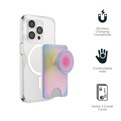 PopSockets Phone Wallet for MagSafe with Grip- Aura - color: Aura, style: MagSafe