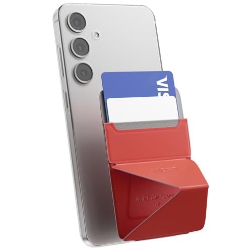 MOFT Phone Stand, Adhesive Card Holder Fits 2-3 Cards, Slim & Portable Leather Phone Wallet, 2 Viewing Angles, RFID Blocking, Compatible with iPhone, Galaxy and Most Smartphones - Sunset - color: Sunset