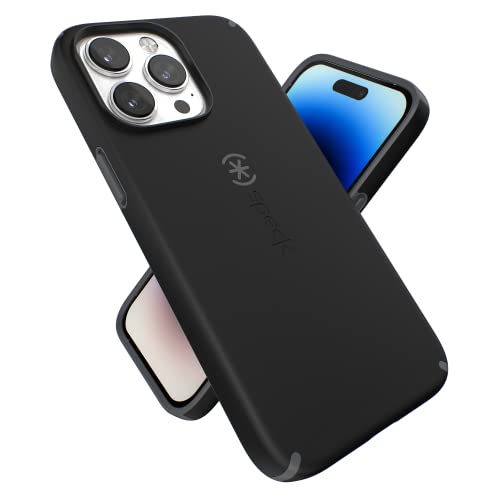 Speck for 6.7 inch iPhone 14 Pro Max Case - Slim Phone Case with Drop Protection, Scratch Resistant with Soft Touch - Dual Layer Case, Black/Slate Grey Candyshell Pro - color: Black/Slate Grey