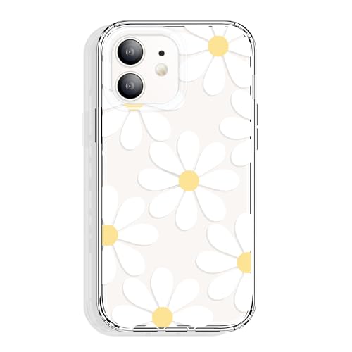 GYZYA for iPhone 12 Case and iPhone 12 Pro Case Clear 6.1 Inch with Pattern Design, Protective Slim TPU Cover with Shockproof Bumper for Women and Girls (Daisy) - color: Flowers 14, size: iPhone 12/iPhone 12 Pro (6.1 inch)