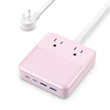 135W Charging Station USB C Power Strip,6-in-1 GaN USB C Charger Block with Plug &5ft Cord,2 AC,2 USB-A,2 USB-C,PD 65W Laptop Charger for MacBook,iPhone 16/15/14,Desktop Fast Charging for Home,Office