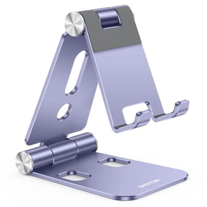OMOTON Foldable Cell Phone Stand, C4 Portable Aluminum Phone Holder - color: Purple