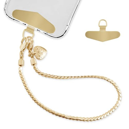 Phone Charm Strap Detachable Wrist Strap For iPhone Anti Theft Strap Phone Chain Wristlet - color: Pale Gold