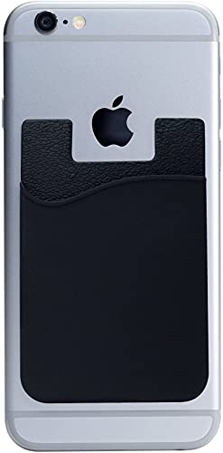 Adhesive Cell Phone Wallet for Back of Phone Case. Silicone Stick On Sleeve for iPhone, Android & Flat Surfaces, Great for Credit Cards, Business Card, Money & ID Card (Black 1 Pack) - color: Black 1 Pack