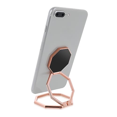 cobee Cell Phone Ring Holder Finger Kickstand, 360° Rotation Metal Cellphone Back Grip Foldable Cell Phone Stand Adjustable Phone Holder Compatible with Most Smartphones(Rose Gold) - color: Rose Gold