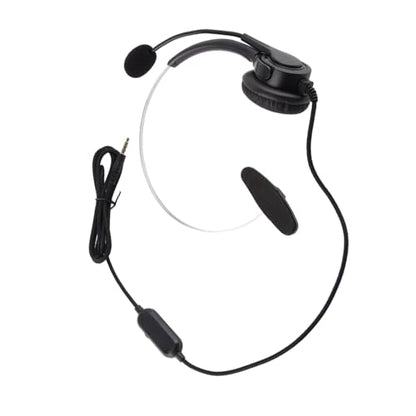 Wired Trucker Headset with Noise Cancelling Microphone, Mono Headset for Call Center and Customer Service, 3.5mm Wired Telephone Headset with Volume Control for Cellphone