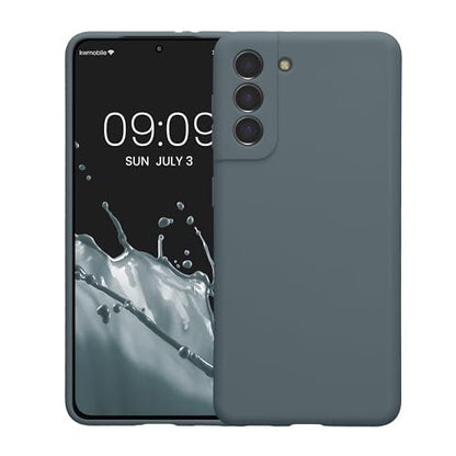 kwmobile Case Compatible with Samsung Galaxy S21 Case - Protective Slim TPU Phone Cover - Soft Matte Finish - Dark Slate - color: Dark Slate, size: Galaxy S21