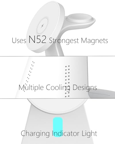 Wireless Charger for iPhone,3 in 1 Charging Station,15W Phone Charger Stand