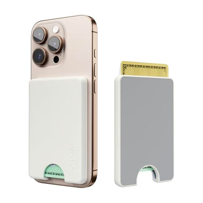Casely MagWallet | Soft White | Slim Wallet Card Holder | Compatible with MagSafe | Soft-Touch Hard Silicone | Holds Up to 3 Cards - color: Soft White