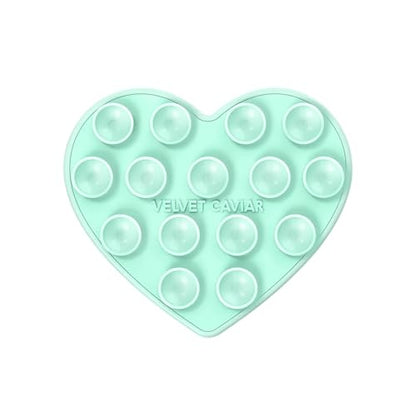 Velvet Caviar Suction Cup Phone Case Mount Compatible with MagSafe Devices Only - Magnetic Silicone Sticky Phone Grip Holder for iPhone Back of Phone - Mirror Gripper (Mint Jelly Heart) - color: Mint Jelly Heart