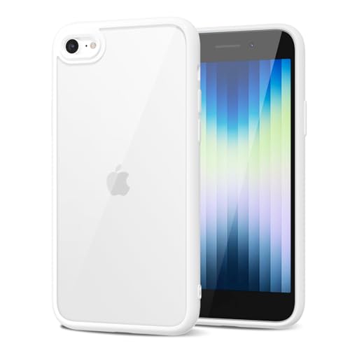 LoeoeL for iPhone SE 2022/2020/ 7/8 Case Clear, Transparent Hybrid SE Phone Case [Hard Plastic & Soft Silicone Bumper] Acrylic Non Yellowing Thin Slim Protective Cover, White - color: White, size: SE / 7 / 8