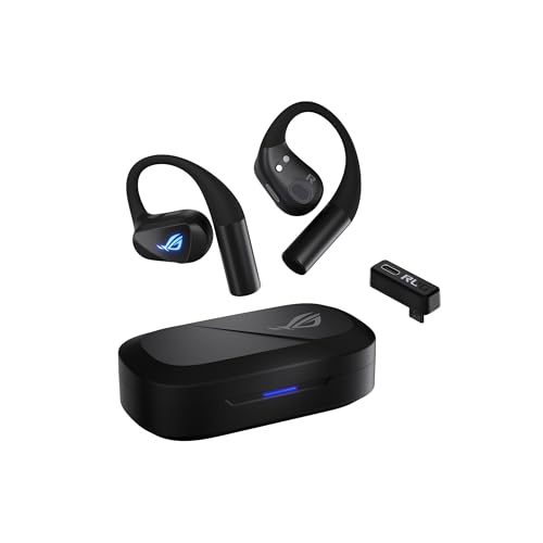 ASUS ROG Cetra Open Wireless Open Ear Earbuds, Dual-Mode Bluetooth/2.4GHz, - color: Black, size: Cetra Open WL (Open Ear)
