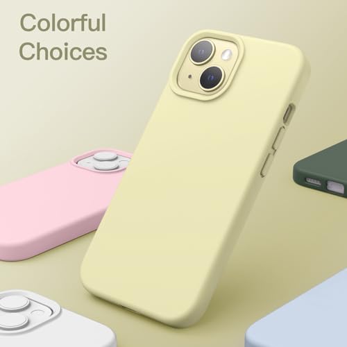 JETech Silicone Case for iPhone 15, Yellow | Silky Soft Touch, Shockproof Protection, Scratch Resistant, Microfiber Lining - color: Yellow, size: iPhone 15