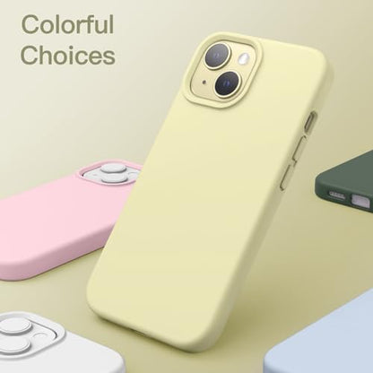 JETech Silicone Case for iPhone 15, Yellow | Silky Soft Touch, Shockproof Protection, Scratch Resistant, Microfiber Lining - color: Yellow, size: iPhone 15