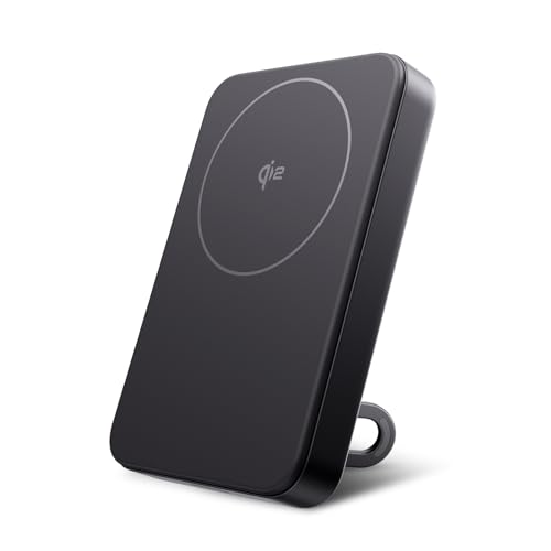 EF ECOFLOW Rapid Mag Power Bank, Qi2 Certified 15W Ultra-Fast MagSafe-Compatible Portable Charger, 10,000mAh Magnetic Power Charger with Foldable Stand, for iPhone 17/16/15. - color: Black