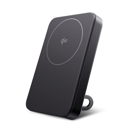 EF ECOFLOW Rapid Mag Power Bank, Qi2 Certified 15W Ultra-Fast MagSafe-Compatible Portable Charger, 10,000mAh Magnetic Power Charger with Foldable Stand, for iPhone 17/16/15. - color: Black