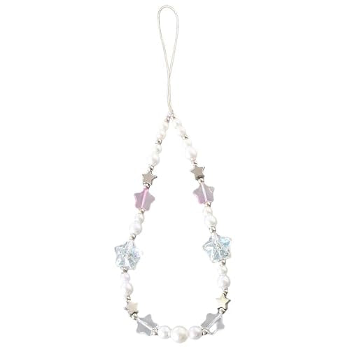 Beaded Phone Charm Lanyard Strap Girly Style Fixed Beads Pearl Lanyards - color: PH-hdcy-4