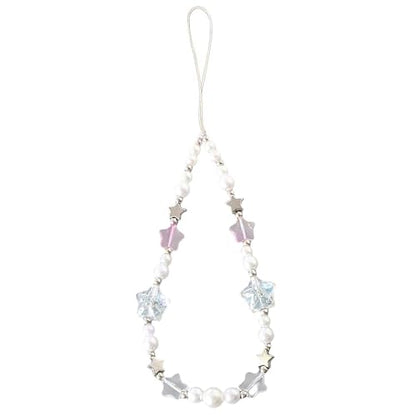 Beaded Phone Charm Lanyard Strap Girly Style Fixed Beads Pearl Lanyards - color: PH-hdcy-4