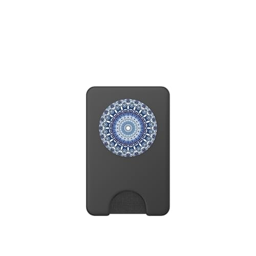 Cell Phone Pop Out Button Holder Mandala Floral Sky Blue PopSockets PopGrip: Swappable Grip for Phones & Tablets PopSockets PopWallet for MagSafe - style: Magnetic PopWallet