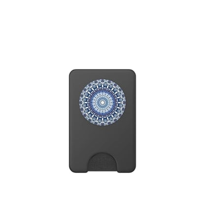 Cell Phone Pop Out Button Holder Mandala Floral Sky Blue PopSockets PopGrip: Swappable Grip for Phones & Tablets PopSockets PopWallet for MagSafe - style: Magnetic PopWallet