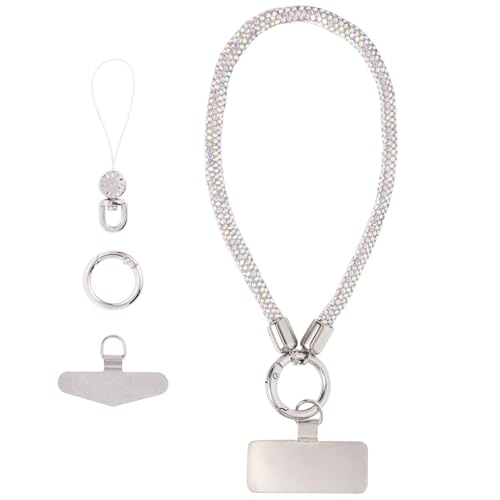 Long Pond Designer Cell Phone Wrist Strap, Anti-Lost Lanyard Wristlet Charm for iPhone 17 Pro Max&Most Cellphones, Detachable Bracelet - style: Colorful Diamond