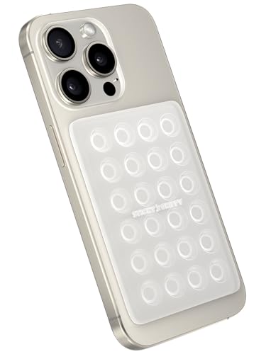 StickyGrippy Suction Phone Case Mount, Sillicon Adhesive Phone Accessory for iPhone and Android, Hands-Free Fidget Toy Mirror Shower Phone Holder, Tiktok Videos and Selfies (Translucent) - color: Translucent
