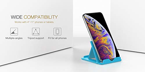 MoKo 2 Pack Cell Phone Stand for Desk, Tablet Stand for 4"-11" Devices - color: White + Blue