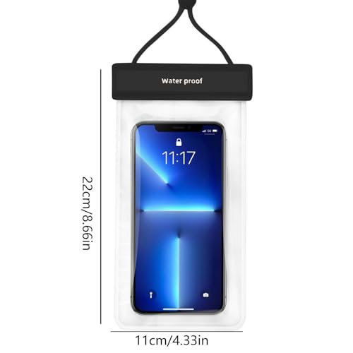 Waterproof Phone Pouch Touchscreen Protective Lightweight Black | Waterproof Pouch for Swimming for Women Men Summer Vacation Beach Pool Cruise Outdoor Adventure - color: black